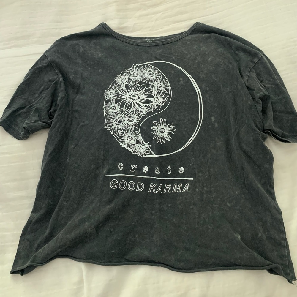 “Create Good Karma” crop t-shirt